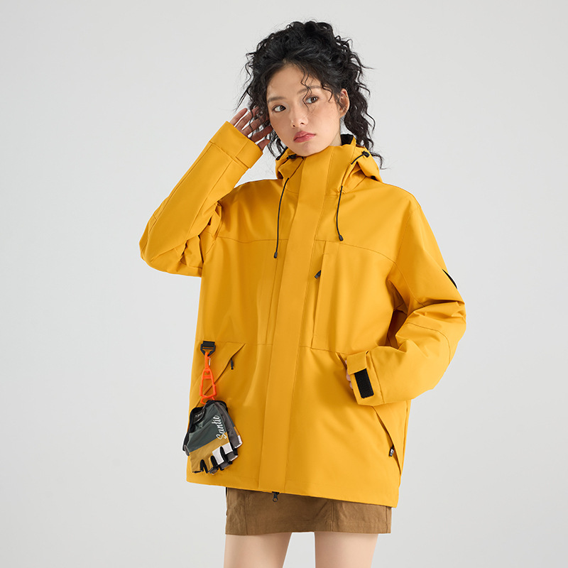 25新款骆陀冲锋衣女三合一秋冬情侣防风防水户外动登山服男外套潮|undefined