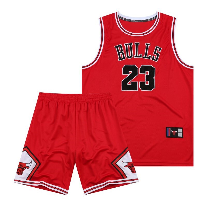 Cross-Border Foreign Trade Bulls No. 23 Jordan Embroidered Jersey Set High-End Craft Basketball Uniform DIY Fan Edition
