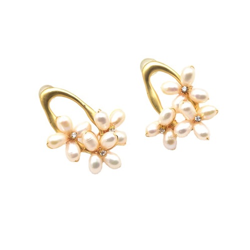 Pearl earrings high-end 925 silver needle antique earrings wholesale retro European and American style handmade design jewelry wholesale