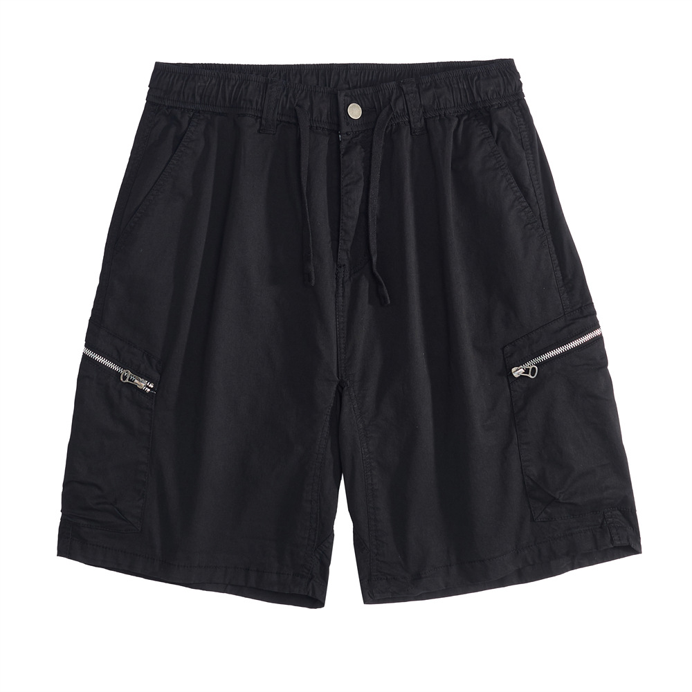 夏季批发纯色短裤男五分裤纯棉日系潮流宽松大码休闲工装短裤男款