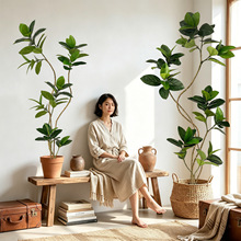 仿真绿植孟加拉榕大型落地假树商场室内橱窗装饰盆栽仿生植物摆件