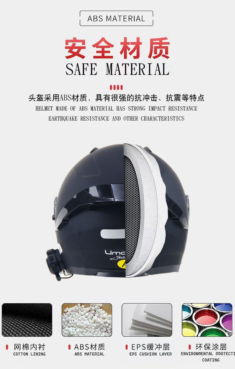 3C Certified Motorcycle Electric Vehicle Helmet Built-in Bluetooth Headset
