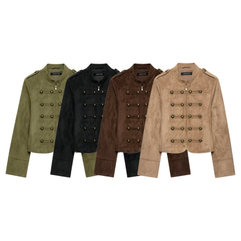 UNIZERA Women's Clothing 2026 Autumn New Stand Collar Knot Buckle Effect Napoleon Jacket Coat 6318245 UNIZERA Women's Clothing 2026 Autumn New Stand Collar Knot Buckle Effect Napoleon Jacket Coat 6318245