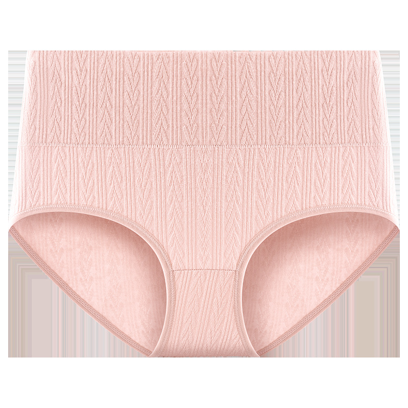 Algodón de cintura alta jacquard de algodón de gran tamaño seda de algodón puro entrepierna antibacteriano abdomen de algodón puro ropa interior de algodón de cintura alta refrescante