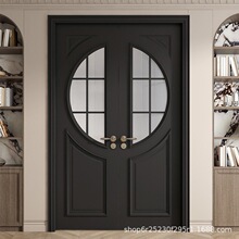 莫梵批发实木复合烤漆门卧室房间书房双开门白色欧法式复古风入户