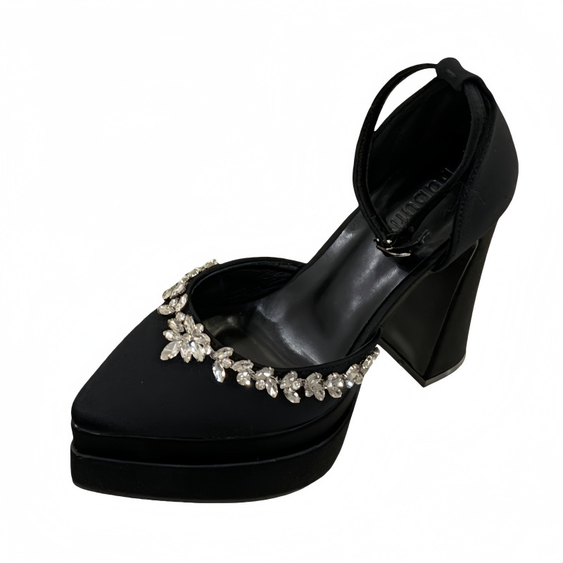Sandali eleganti con tacco a spillo e strass per donna punta_voghion.com