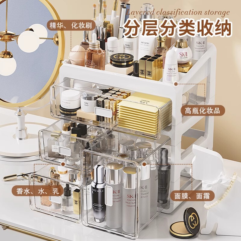 化粧品収納ボックスデスクトップ化粧棚化粧台口紅スキンケア用品収納ボックス化粧台収納キャビネット|undefined