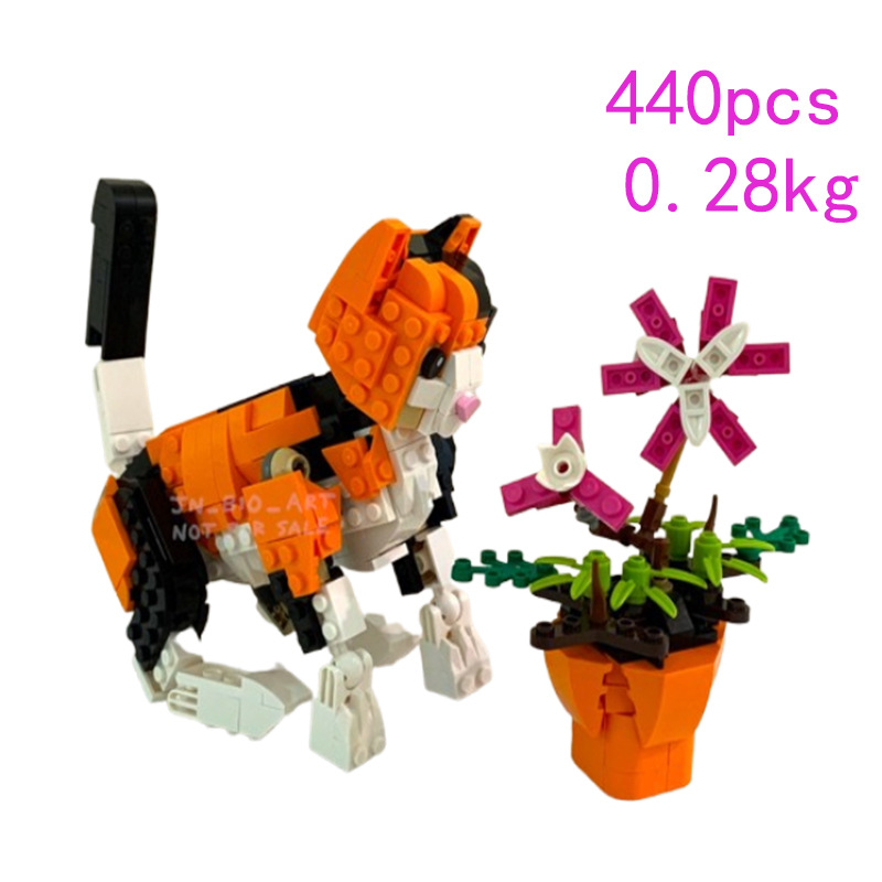 Cross-border Hot-selling In-stock MOC-232736 Small Particle Assembly Building Blocks Animal Kitten Toy Model Decoration_voghion.com