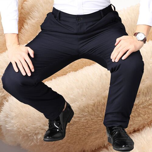 Men's High-Waisted Lamb Wool Pants with Fleece Lining and Thickening, Loosely Fitted Waist, Outer Wearing Casual Cotton Pants for Middle-Aged and Elderly Men