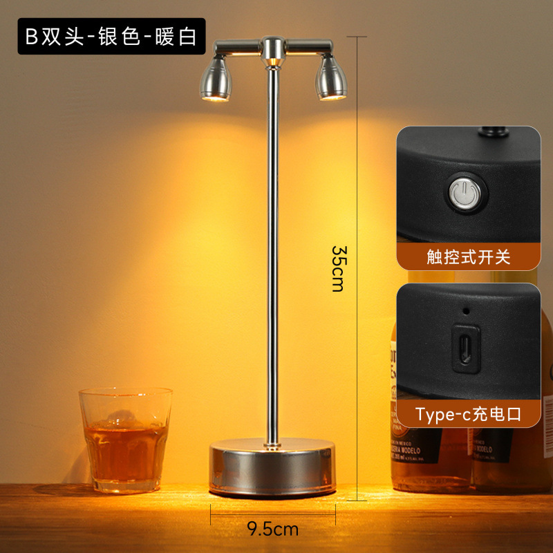 Lámpara de mesa de bar recargable al aire libre iluminación de ambiente de restaurante luz de noche luz de mercado nocturno faro de estand de atmósfera lámpara de mesa