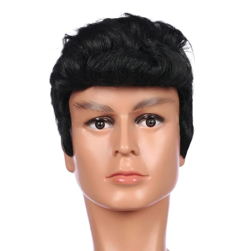 摇滚歌星黑色男士猫王假发 万圣节派对舞会假发男头套cosplay wig|undefined