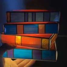 Stained Glass Stacked Books LanpB֬ˇƷ̨[