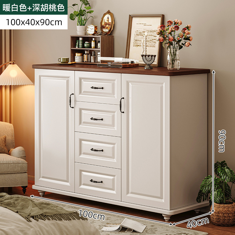 Gabinete de TV Gabinete de almacenamiento de estilo americano sala de estar hogar patas de madera maciza moderno dormitorio minimalista montado en la pared pecho de cajones gabinete de TV