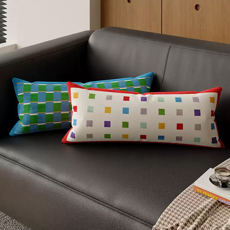 Estilo moderno estricto almohada larga sofá de sala de estar sensación de atmósfera universal almohada de cintura almohada cojín de coche siesta