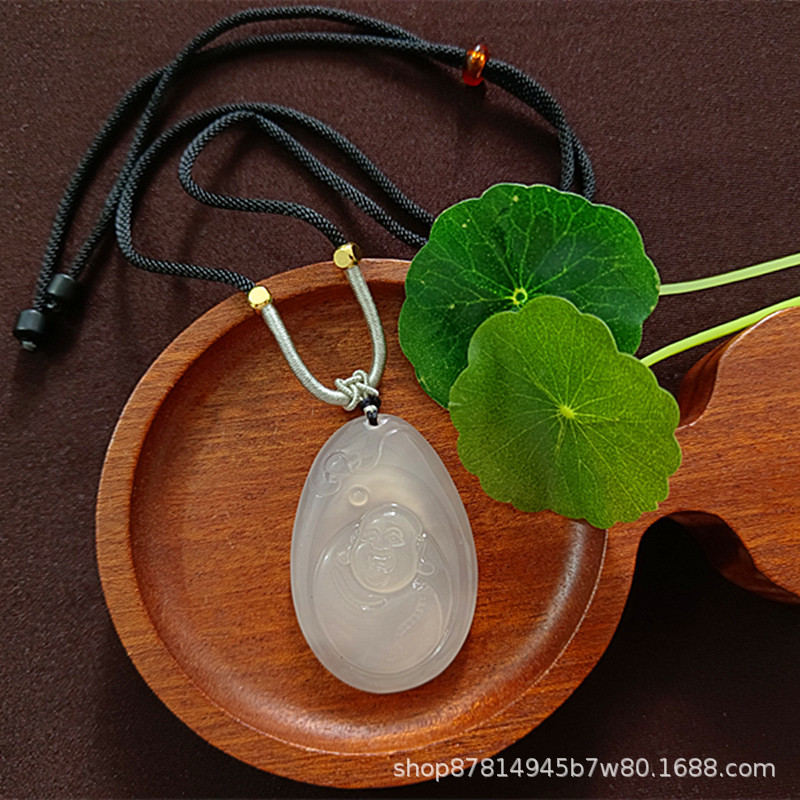 검은 밧줄이 달린 미부처님 부적 (46*31mm)