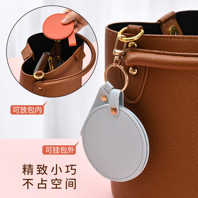 선물 휴대용 PU 메이크업 미러 패션 광고 선물 뷰티 미러 제조 업체 도매 접이식 가죽 메이크업 미러