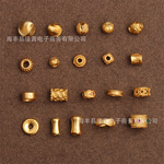 S925银手串项链隔珠隔片24k金色配饰配件手工串珠材料竹节金珠