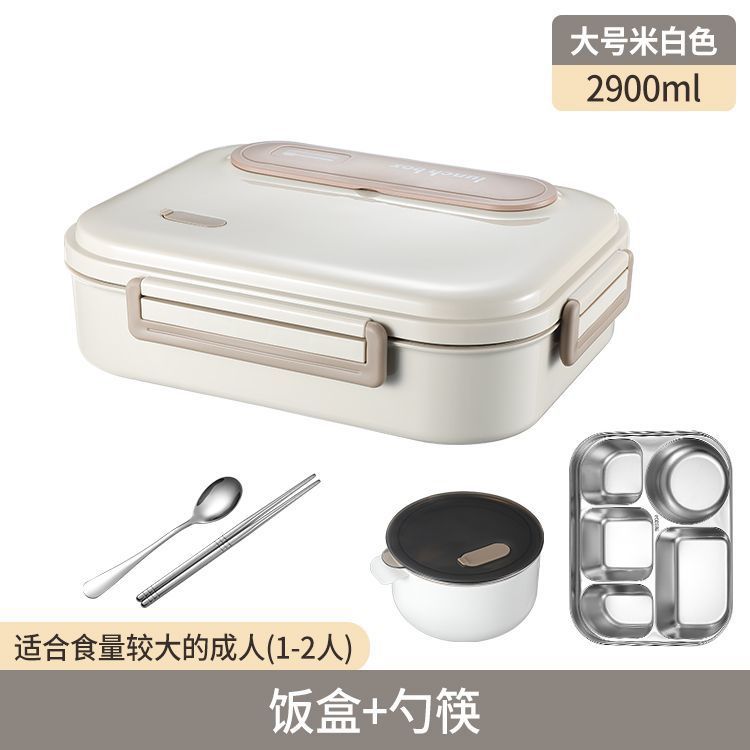 caja de almuerzo de acero inoxidable con cubierta aislamiento térmico para trabajadores de oficina adultos con microondas para estudiantes de gran capacidad de divisoria de comedor con caja de almuerzo