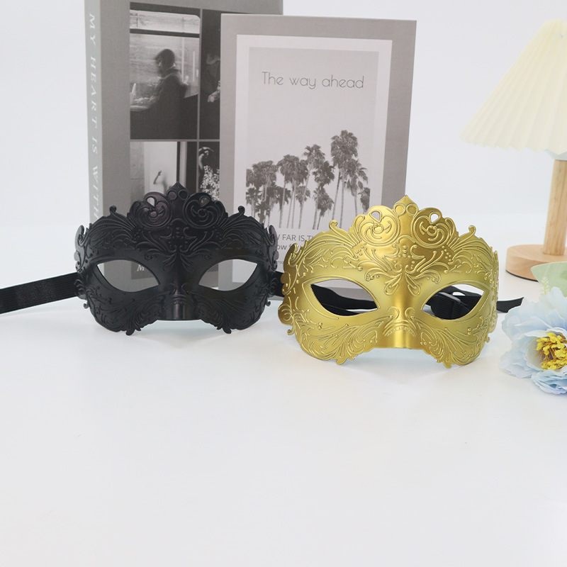 Amazon ventas calientes retro pintura aerosol ópera espectáculo medio rostro máscara de alto nivel props de baile máscara de plástico