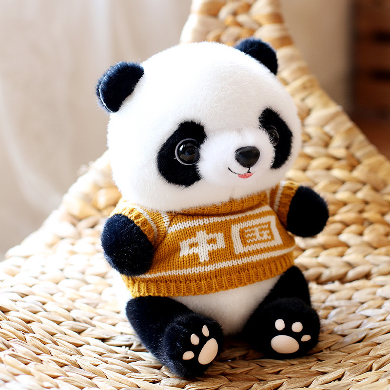 Disfraz encantador panda muñeca juguetes de peluche base panda recuerdos simulación tesoro nacional panda gigante puede agregar logotipo
