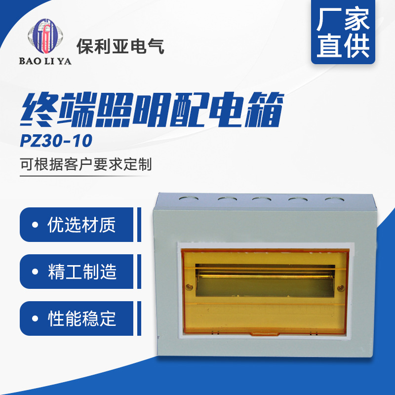 大量现货 回路箱PZ30-10# 明装 终端照明配电箱塑底铁板带透明盖