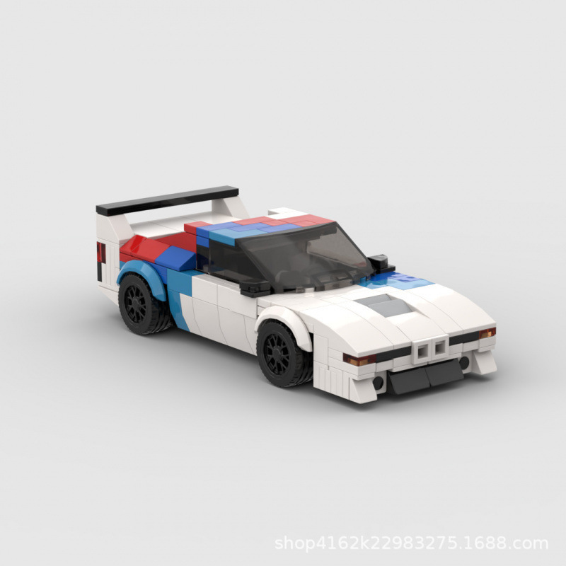 MOC Building Blocks Compatible with Lego speed Series 8-grid Retro Treasure Code M1 Racing Car Match Boy Speed Champion