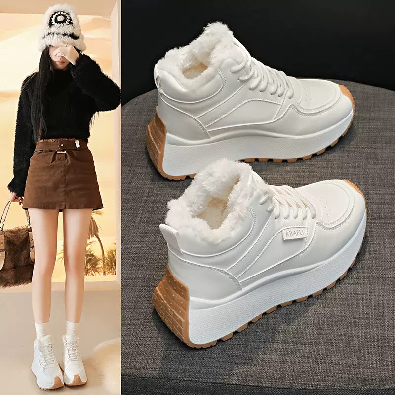 ZY2021厚底雪地靴女2025新款冬季棉鞋女加绒加厚保暖休闲运动鞋子