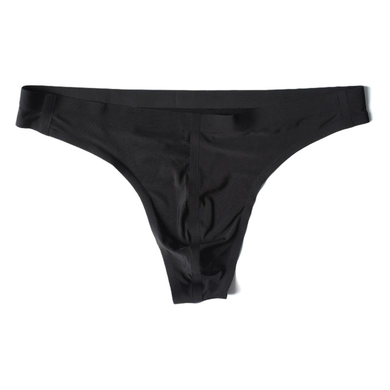 Seamless men's underwear sexy ice silk thong low waist youth solid color pants cross-border supply factory direct
