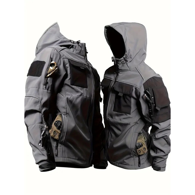 High-quality cross-border product: Men's softshell tactical jacket with functional features, warm, fleece-lined, and highly waterproof High-quality cross-border product: Men's softshell tactical jacket with functional features, warm, fleece-lined, and highly waterproof