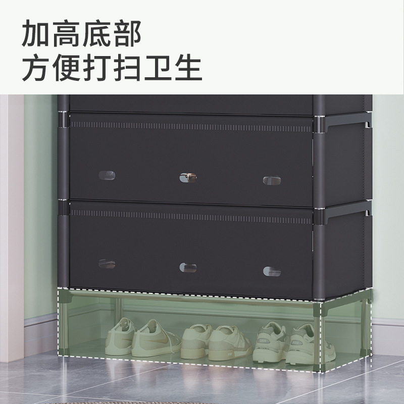 简易鞋架家用防尘多层带门入门收纳架分层省空间走廊过道门口鞋柜|undefined
