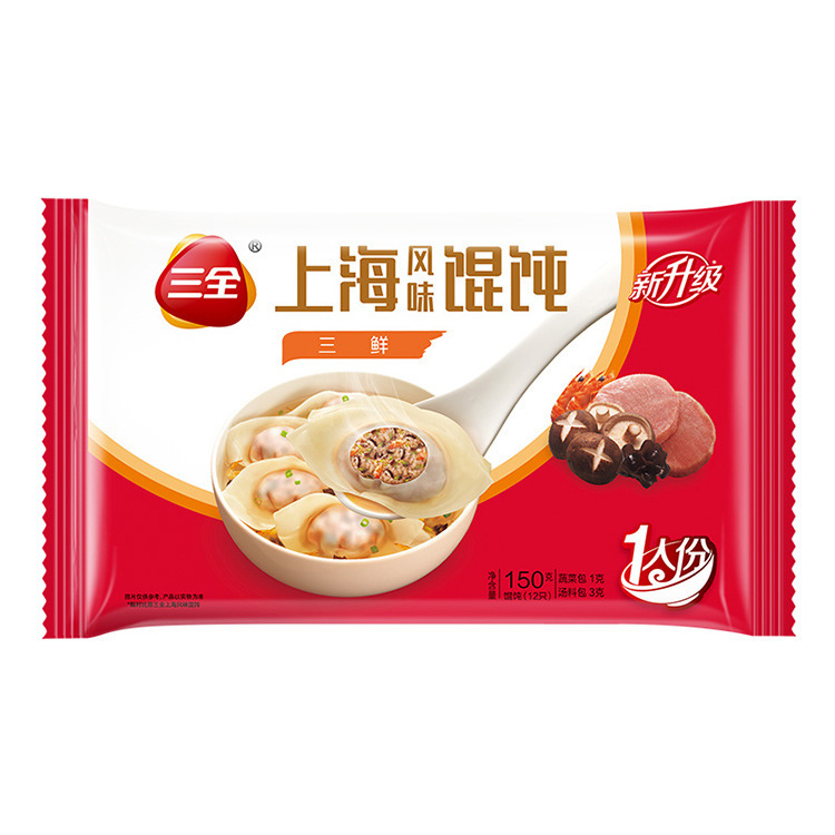 三全 上海風三鮮、きのこ豚肉、野菜餃子 150g インスタント食品 家庭必需品 ファミリーパック|undefined
