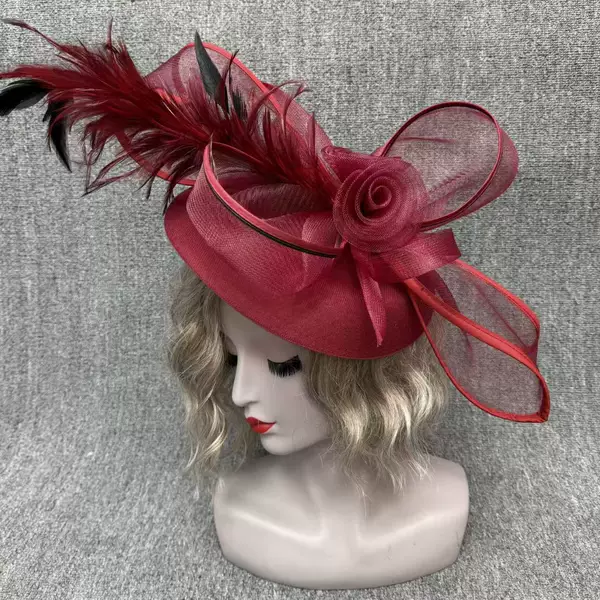 European and American Amazon Feather Headdress Bridal Hair Accessories Mesh Top Hat African Wedding Hair Accessories Hairpin Handmade Feathers