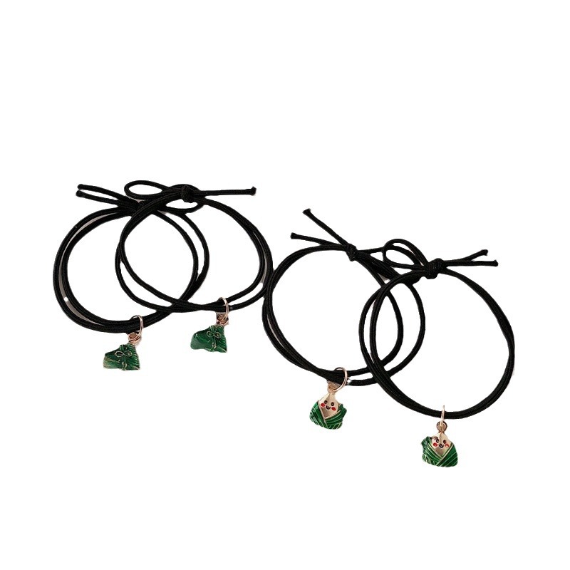 Festival del Boat del Barco del Dragón Zongzi Círculo de Cabello Estilo Nacional Zongzi Chica atada correa de cabello cuerdas de cabello triangulares Zongzi adornos para el cabello