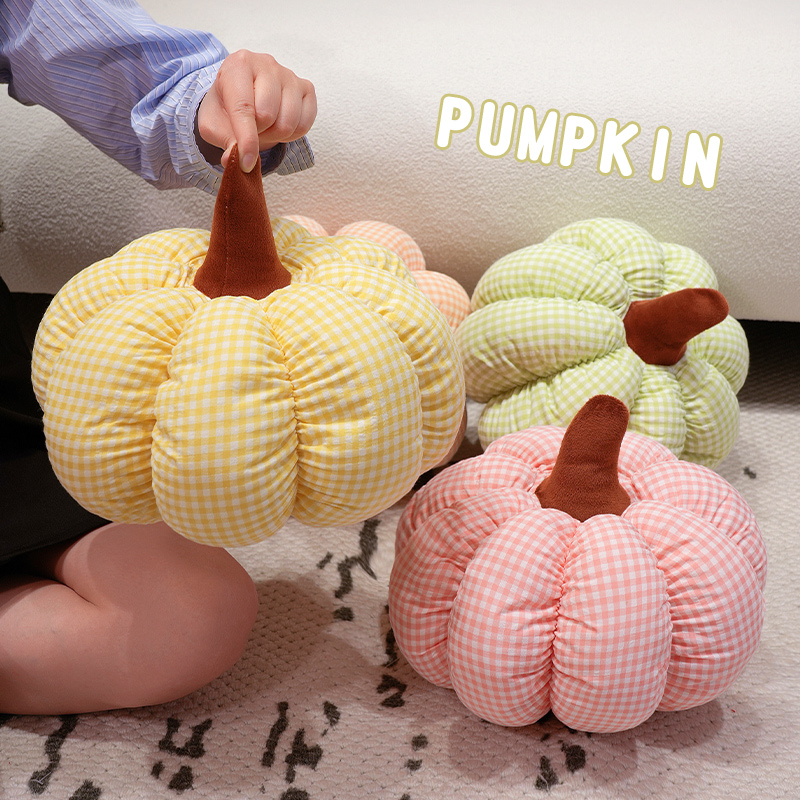 Cojín Decorativo Forma de Calabaza de Poliéster y Algodón PP para Sofá y Sala de Estar