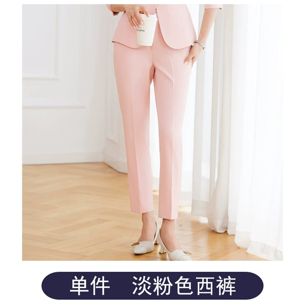 Single-piece light pink trousers