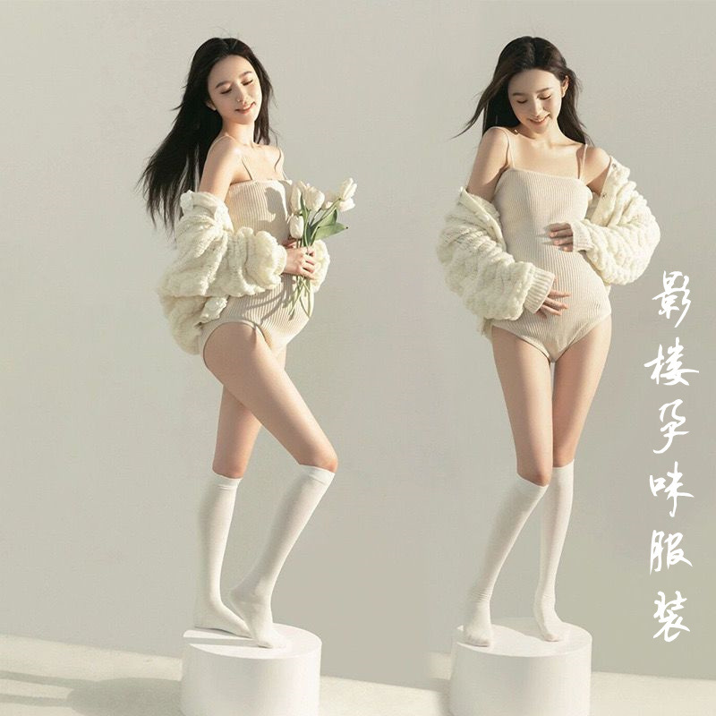 New Photo Studio Pregnant Women Art Photo Suit Slim Knitted Jumpsuit Sexy Private Photo Photography Clothing New Photo Studio Pregnant Women Art Photo Suit Slim Knitted Jumpsuit Sexy Private Photo Photography Clothing
