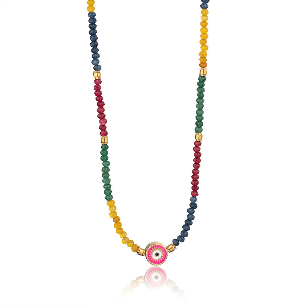 20g Weight Titanium Steel Pendant Material Necklace Classification Natural Stone Chain Material Beaded Chain Chain Type 1 Piece Quantity Holiday, Daily Occasion 304 Stainless Steel, natural stone Material Round Pattern All Seasons Season Women's Gender Vacation, Classic Style Style Vacation Classic Style Round 304 Stainless Steel Natural Stone Beaded Chain Necklace In Bulk 9