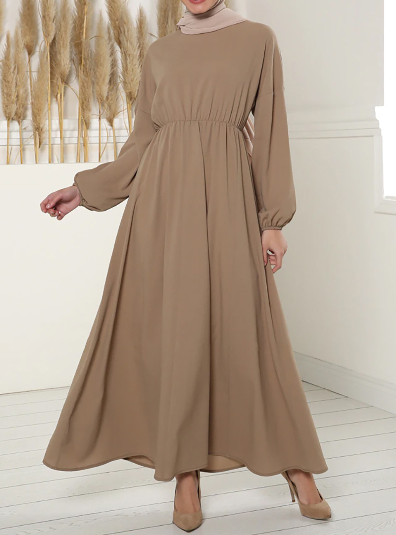2021 Middle Eastern Women's Bat Sleeve Abaya Long Dress Muslim Arab Clothing Elegant_ecoleips.com