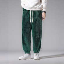 OOTD跨境长裤男士百搭冬季户外休闲裤纯色北极绒束脚加绒加厚情侣