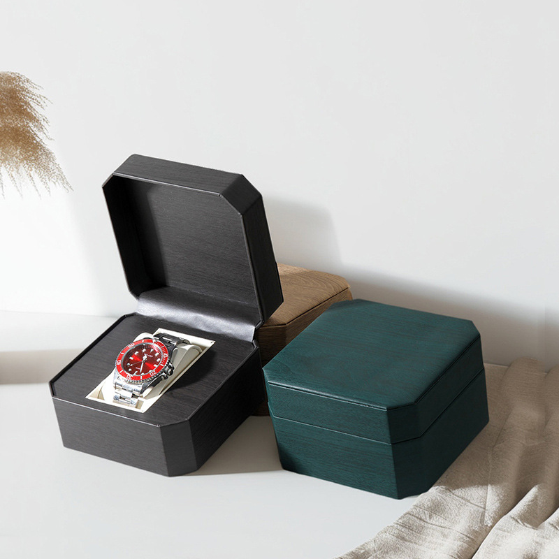 High-End Solid Wood Grain Watch Box European Men's Watch Mechanical Watch Storage Box Watch Gift Box Packaging Box Wholesale