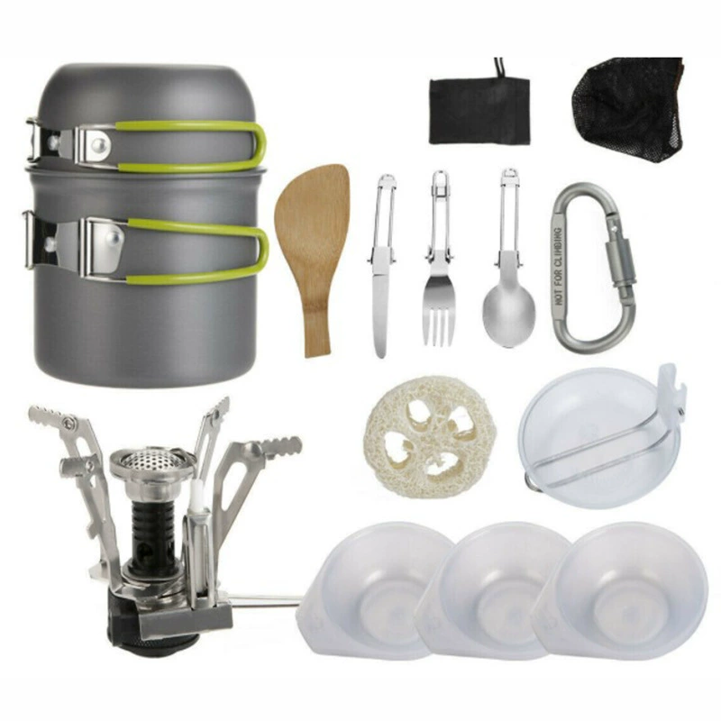 Наружные товары Amazon Горячая продажа кемпинг набор горшков портативный 1-2 человека для пикника складной набор плиты