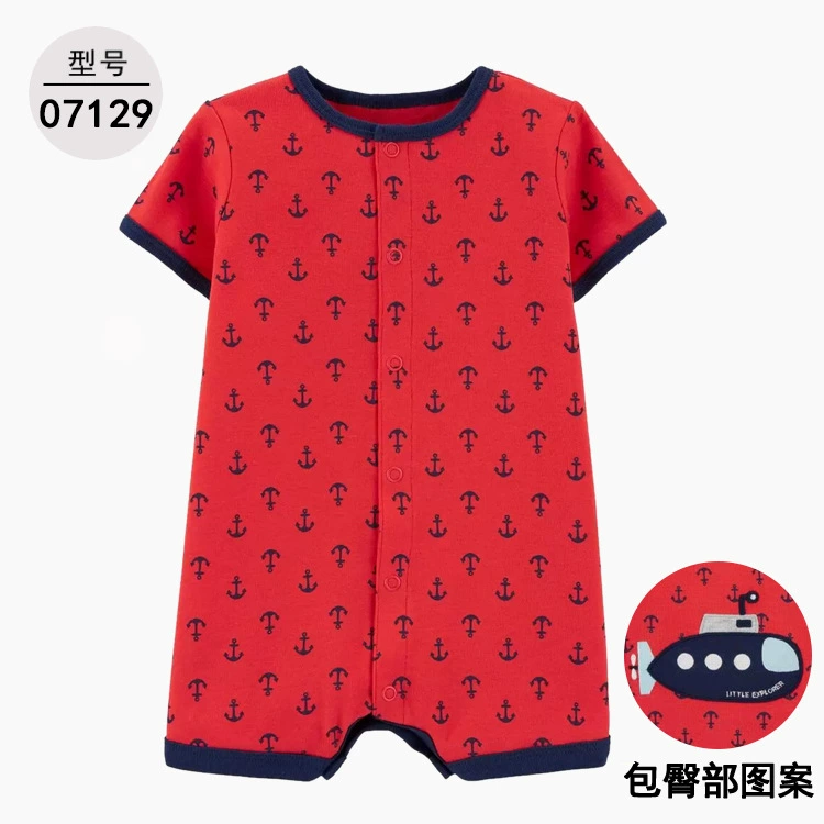 Детский комбинезон с короткими рукавами (Carterbaby), унисекс хлопковая ткань улитка, размеры 6–24M