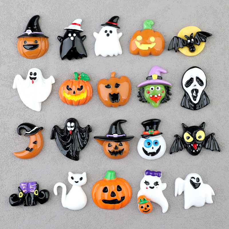 Resin Accessories Halloween Pumpkin Skull Ghost DIY Ghost Festival Accessories Mobile Phone Case DIY Hair Accessories Material Bag