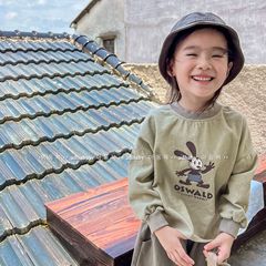 2024 children's clothing spring new children's spring clothing Korean style corduroy sweatshirt shirt girls boys shirt 122582