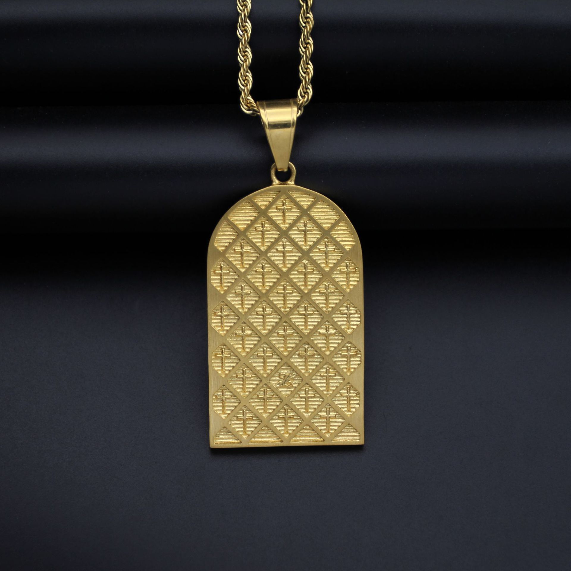 Titanium Steel Chain Material 1 Piece Quantity 1 Piece Titanium Steel Cross Virgin Mary Pendant