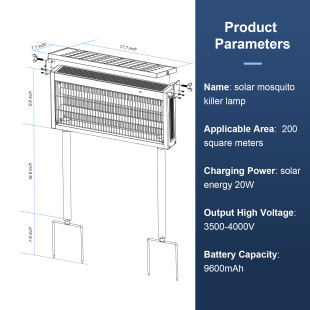 Solar Light Panel Outdoor Garden Rainproof Solar Mosquito Killer Lamp Villa Courtyard Large Area Mosquito Killer Light Control Sensor