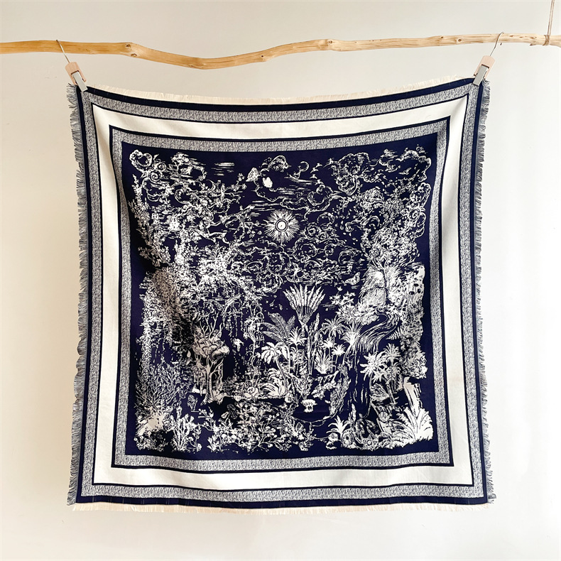 Écharpe en cachemire d'imitation chaude d'hiver avec pompons, écharpe carrée douce, confortable, épaisse et de grande taille, châle_voghion.com