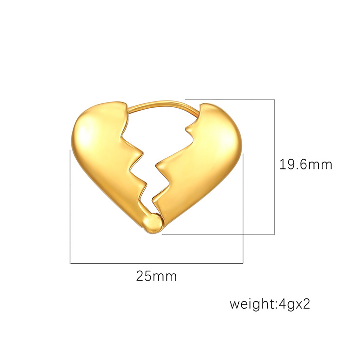 Nicho de diseño de la personalidad europea y americana, corazón roto, amor, pendientes brillantes, temperamento, nuevos joyeros, pendientes de viento frío