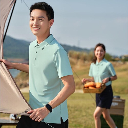 Embroidered logo printed polo shirts, workwear with printed text, custom team culture t-shirts