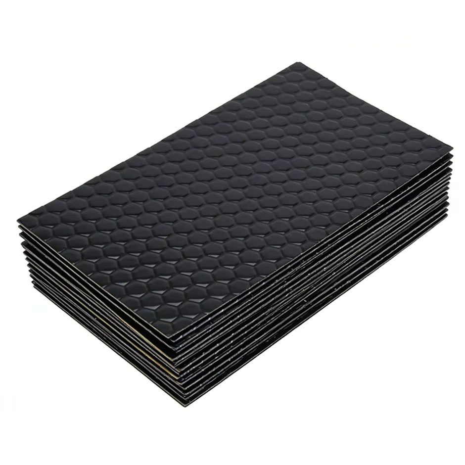 Car Shock-Absorbing Pad Butyl Rubber Self-Adhesive Soundproofing Insulation Cotton Shock Absorption and Noise Reduction Black/Silver